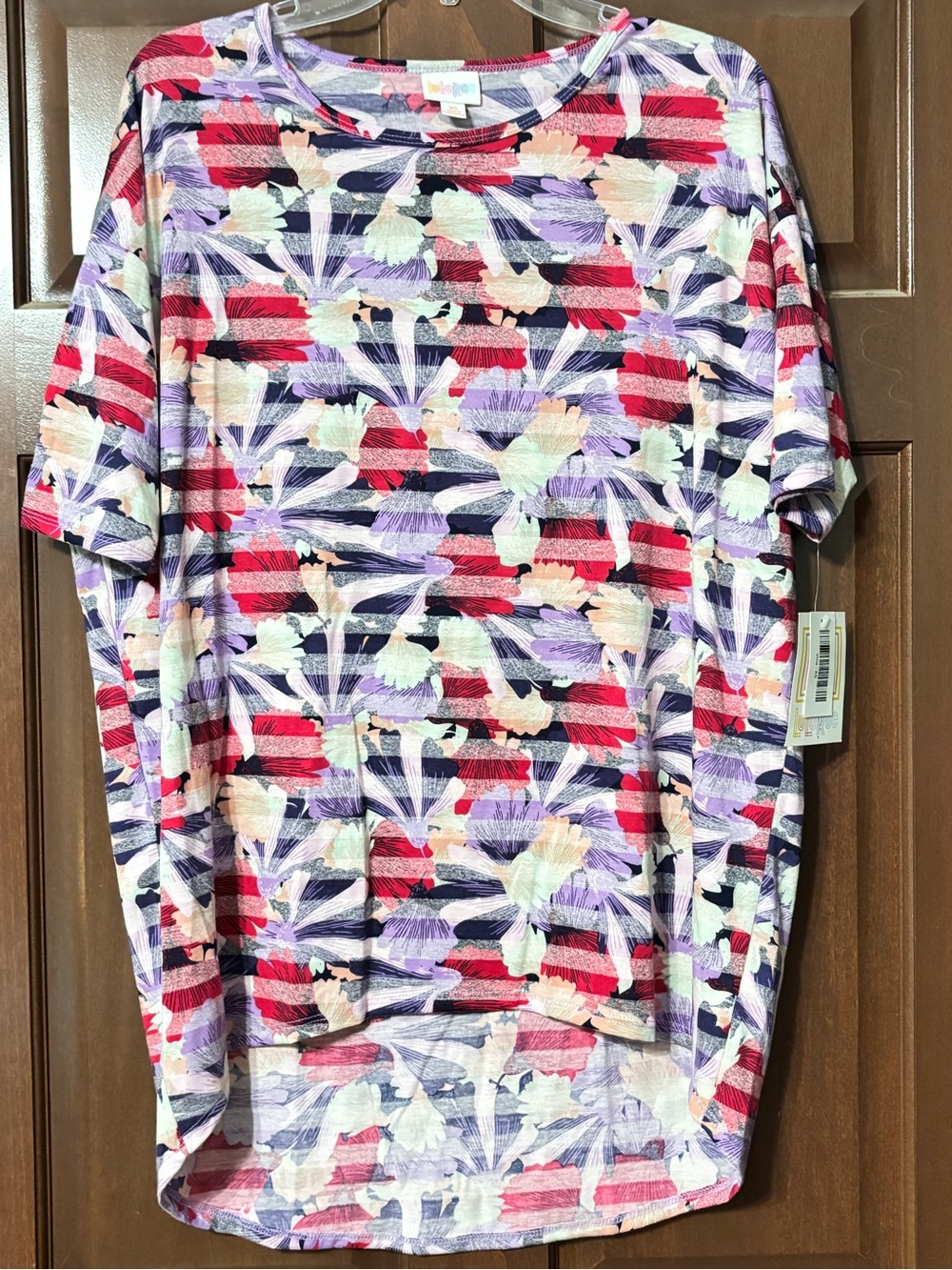 NWT Lularoe Irma pink purple floral size XS